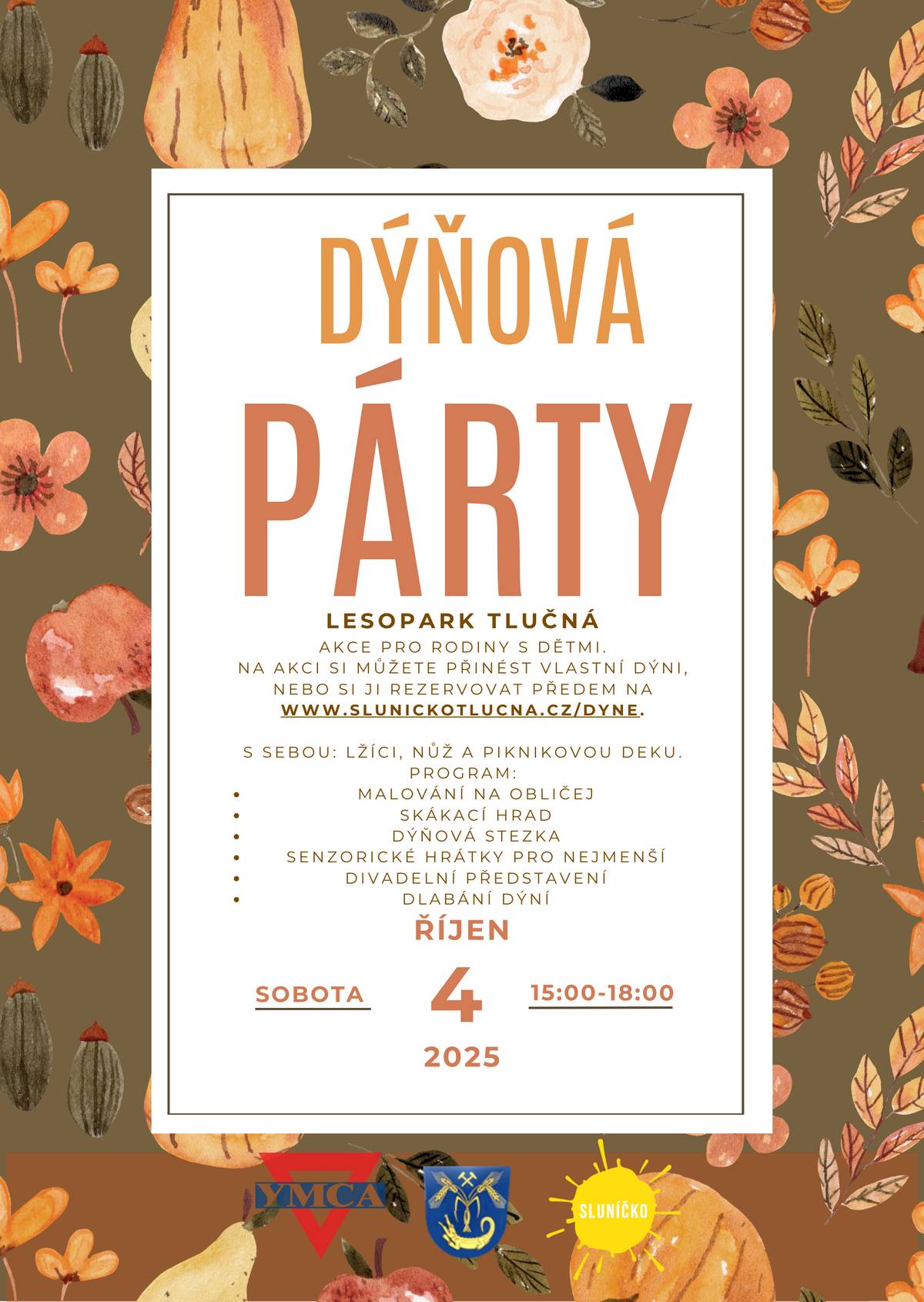 YMCA Plzeň - Sluníčko Tlučná Vás zve na už tradiční akci pro rodiny s dětmi, tentokrát v sobotu 4. října v lesoparku Krimich.