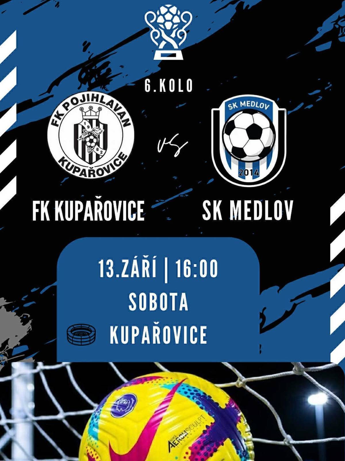 Medlovští fotbalisté vás zvou tuto sobotu 13.9. na fotbalové derby do Kupařovic. Pro fanoušky zajištěna doprava autobusem zdarma, tam i zpět. Odjezd autobusu ze zastávky v 15 hod. Těšíme se na naše fanoušky.