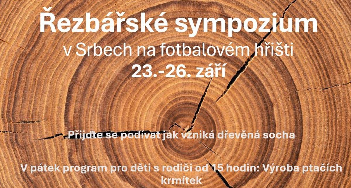 Pozvánka na řezbářské sympozium v Srbech na hřišti. Proběhne ve dnech 23. - 26.9.