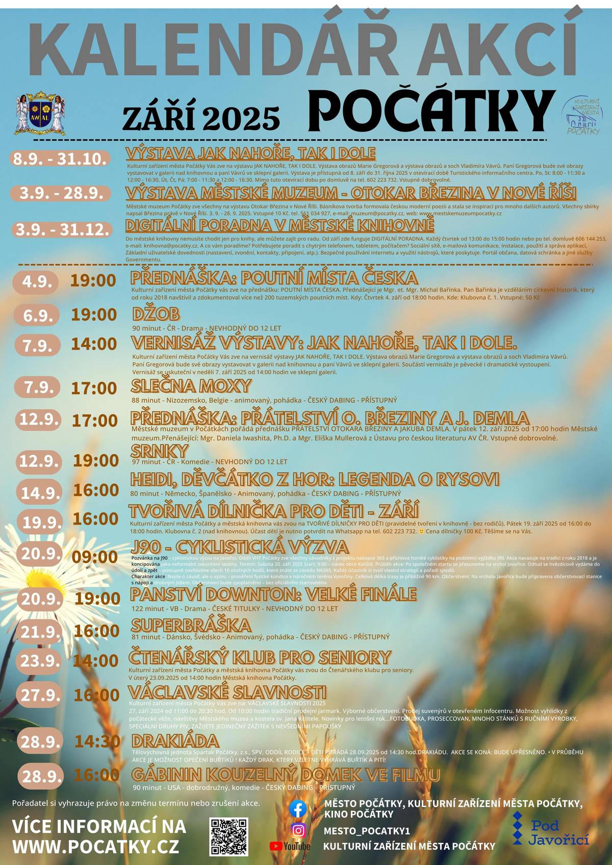 Kalendář akcí září 2025   https://www.pocatky.cz/kalendar%2Dakci%2Dna%2Dzari%2D2025/d-7559