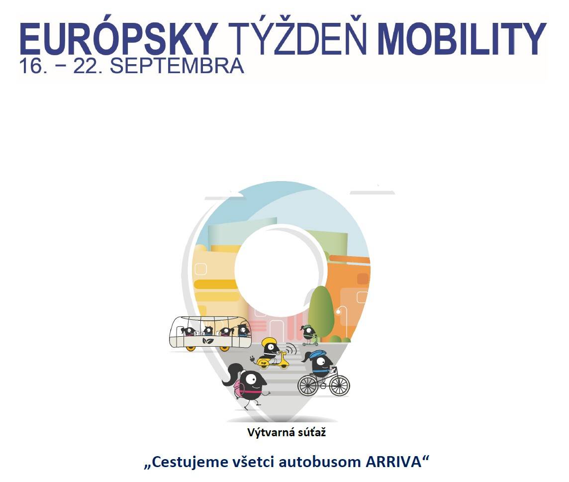 Milí žiaci základných škôl, zapojte sa do výtvarnej súťaže  „Cestujeme všetci autobusom ARRIVA“ pri príležitosti Európskeho týždňa mobility a vyhrajte výtvarné pomôcky pre celú triedu.    Uzávierka súťaže: 31.október 2025
