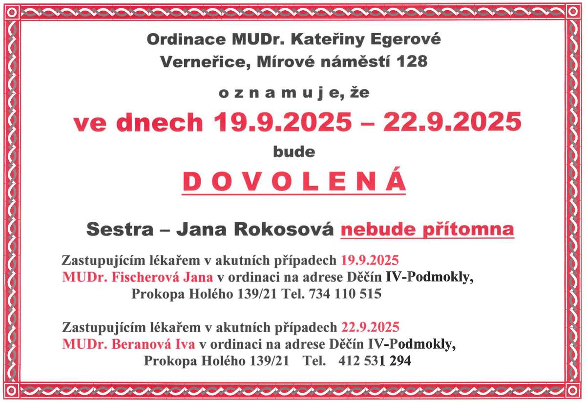 Dovolená v ordinaci praktického lékaře.