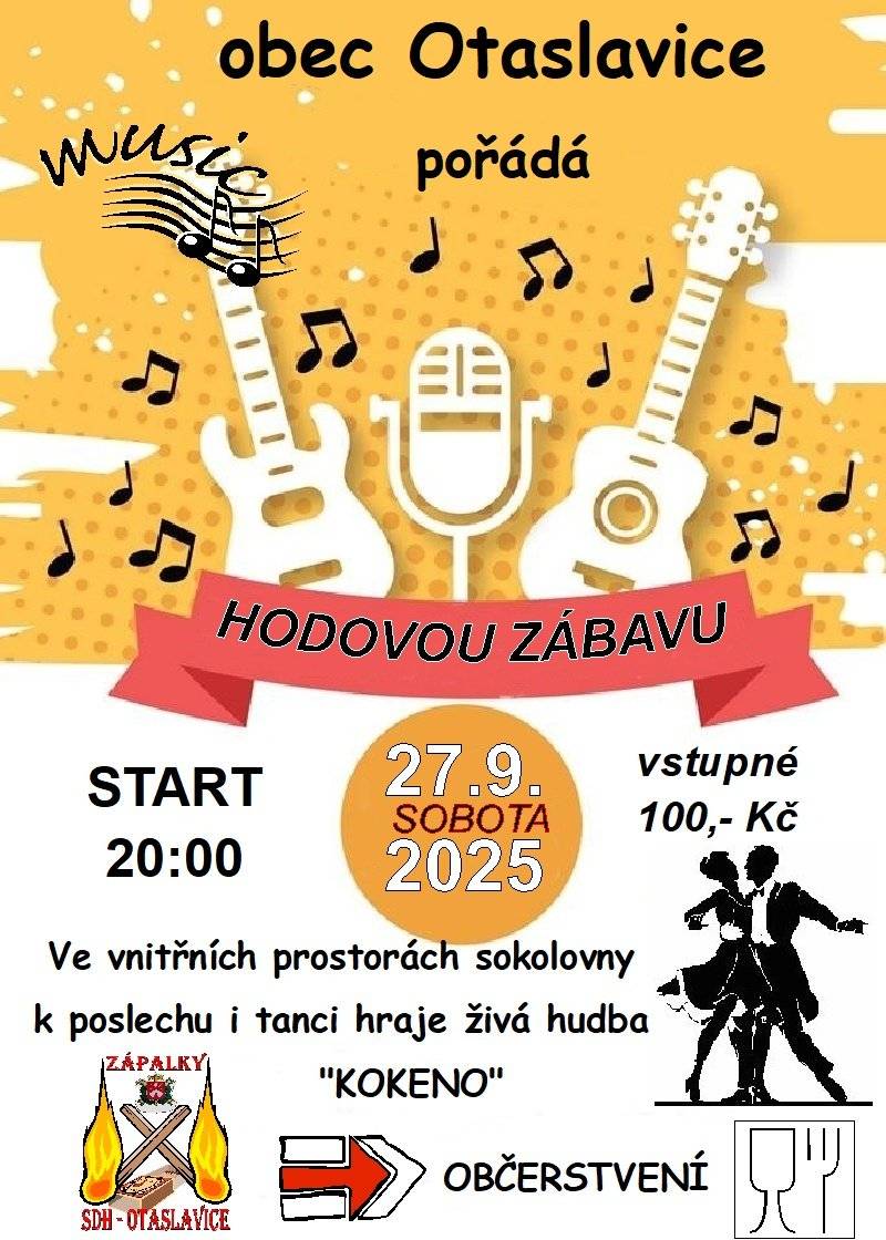 Hodová zábava v Otaslavicích, která se bude kontat 27.09.2025.