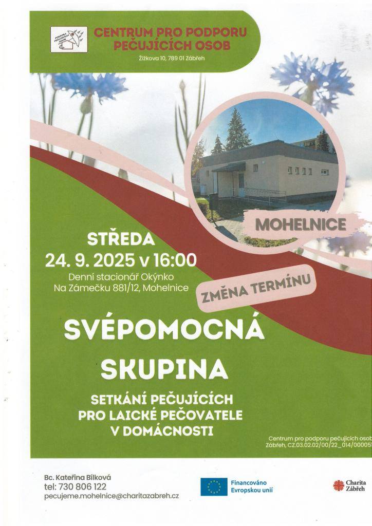 v budově Denního stacionáře Okýnko ve středu 24.9.2025 v 16.00 hodi