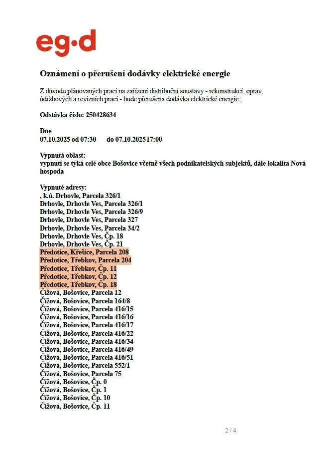 Třebkov (Nová hospoda), Křešice (chaty)