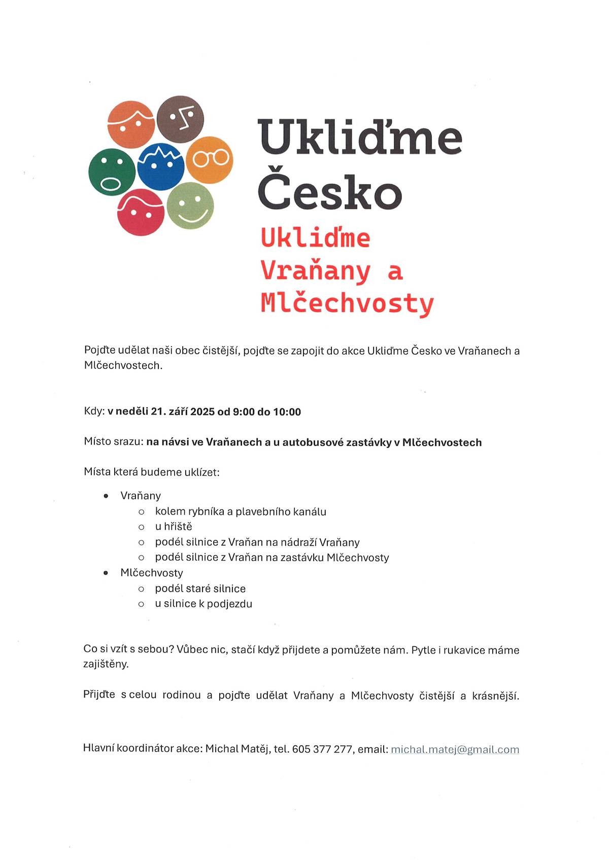 V neděli 21.9. od 9:00 hodin.