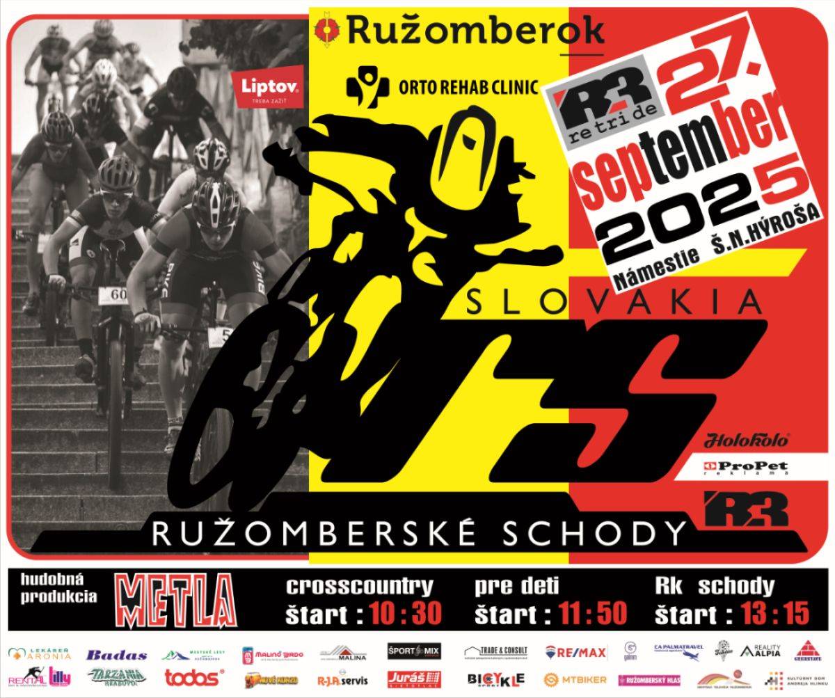 Občianske združenie Ružomberské schody vás pozýva na XV. ročník cyklistických pretekov Ružomberské schody.