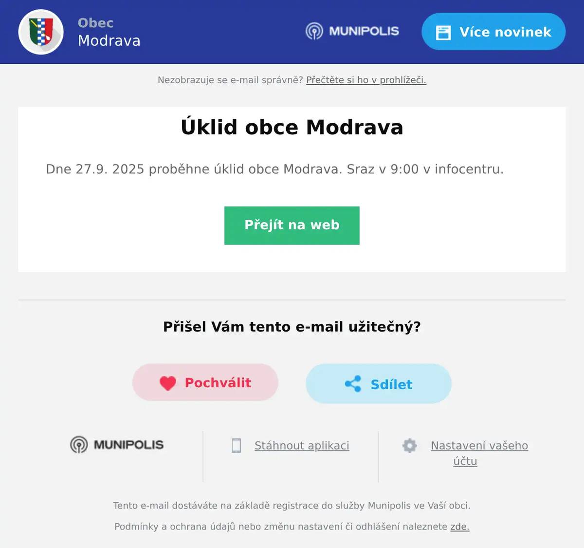 Dne 27.9. 2025 proběhne úklid obce Modrava. Sraz v 9:00 v infocentru.