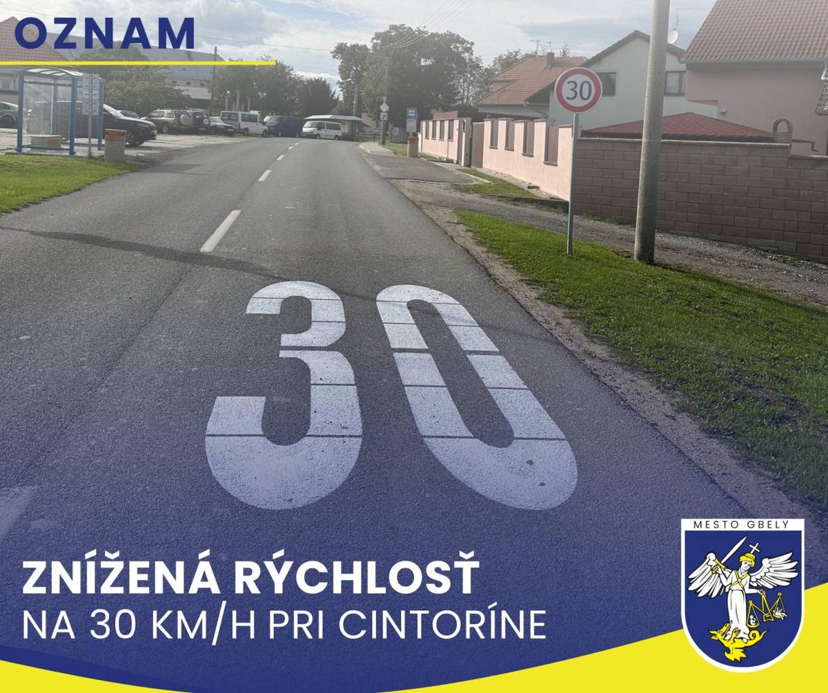 Informujeme občanov, že v súčasnosti boli pri mestskom cintoríne na ulici Mirka Nešpora osadené nové dopravné značky, ktoré znižujú maximálnu povolenú rýchlosť motorových vozidiel na 30 km/h.