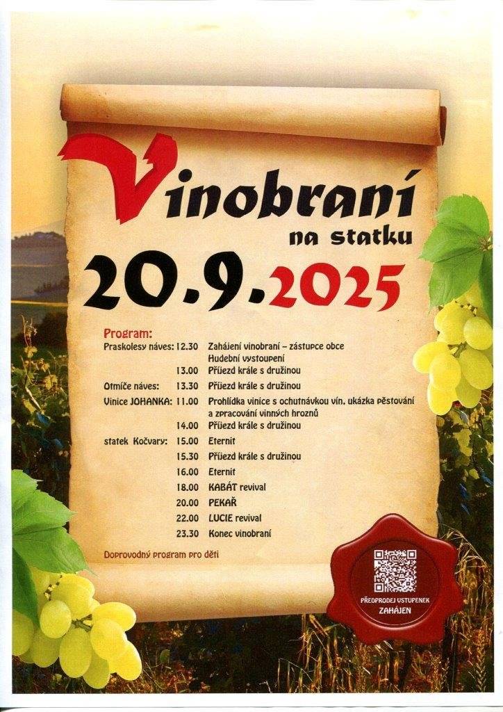 Vinobraní na statku 20. 9. 2025