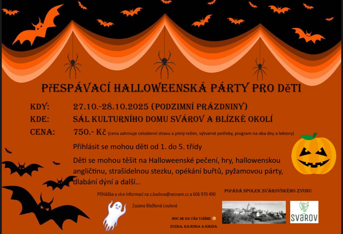Přespávací halloweenská párty pro děti