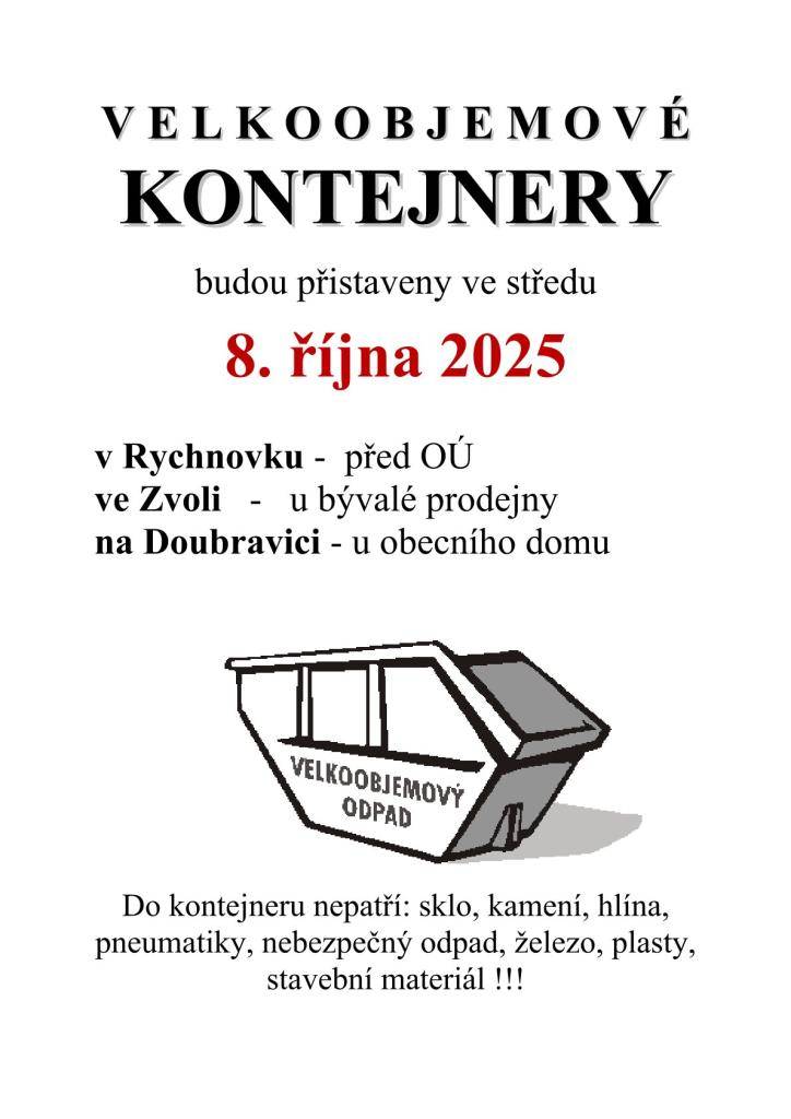 Kontejnery na Velkoobjemový odpad 8.10.2025