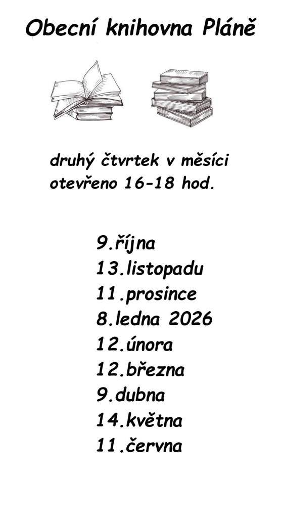 Obecní úřad upozorňuje na změnu otevírací doby knihovny.