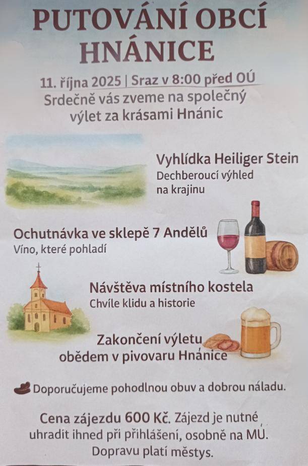 Městys Olbramkostel pořádá zájezd