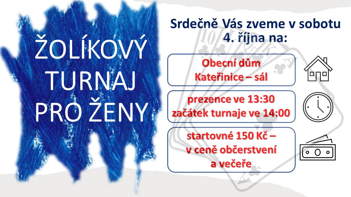 V sobotu 4. října zveme všechny ženy na tradiční Žolíkový turnaj žen.