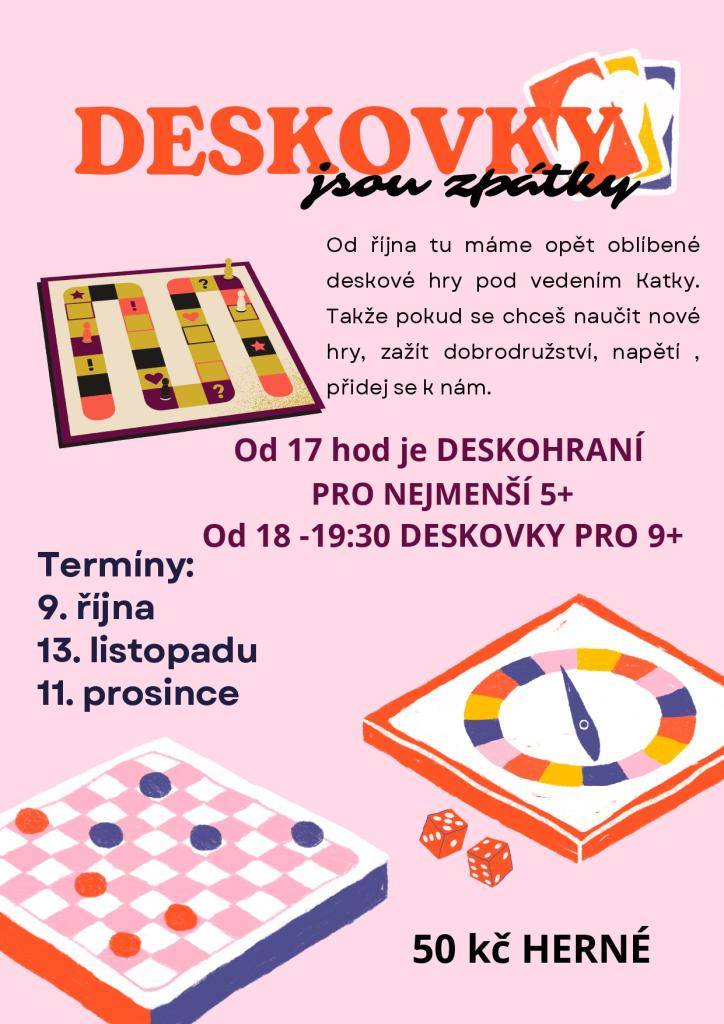 Deskové hry v knihovně Píšť budou probíhat v termínech:  9. října  13. listopadu  11. prosince