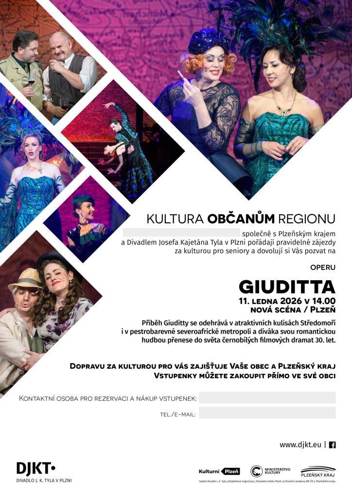Opera GIUDUTTA - Nová scéna Plzeň dne 11. ledna 2026 v 14:  hodin  Vstupenky možno zakoupit na obecním úřadě Lestkov