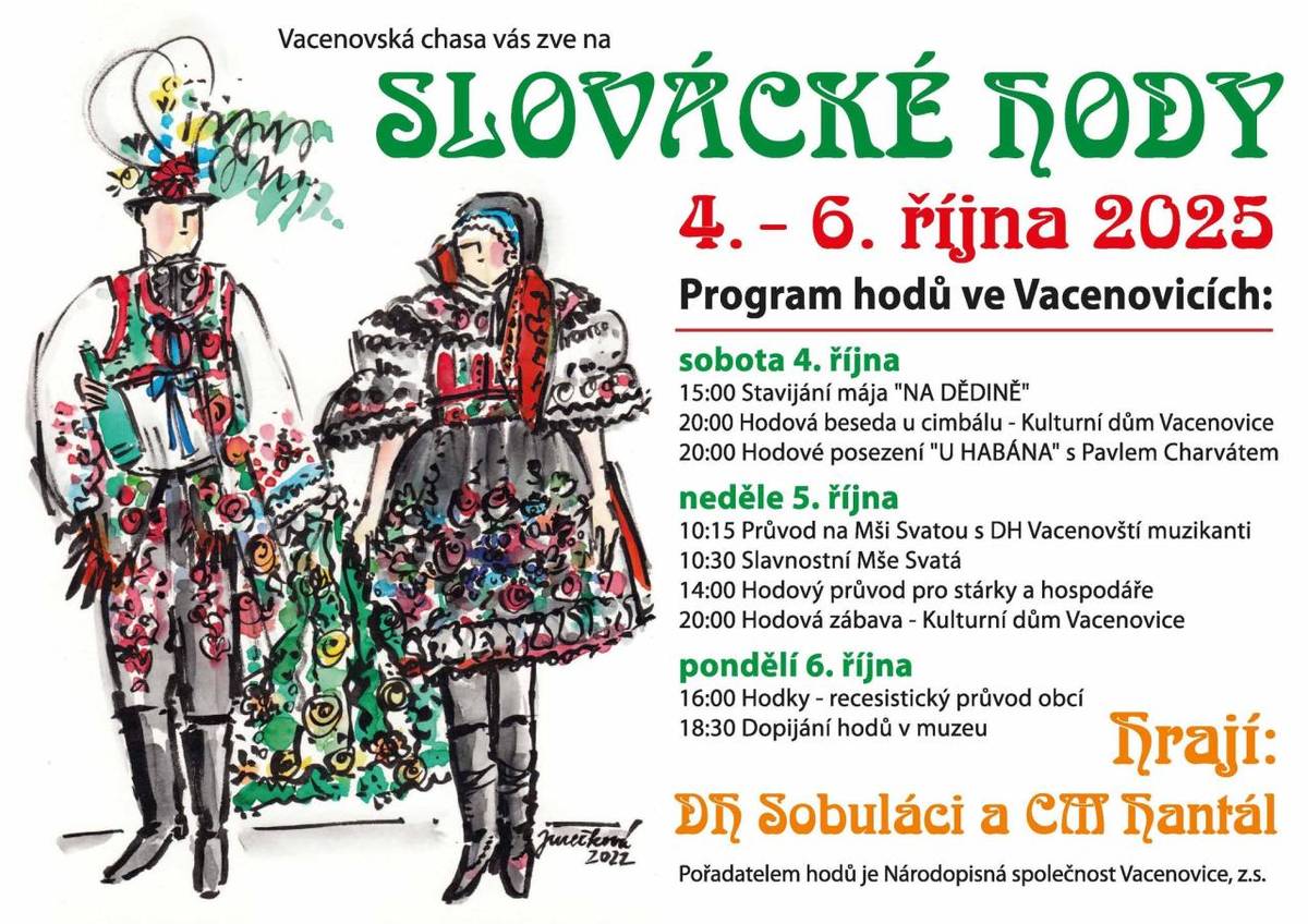 Tradiční folklorní akce se letos bude konat 4.- 6.10.2025  Více info viz obr.