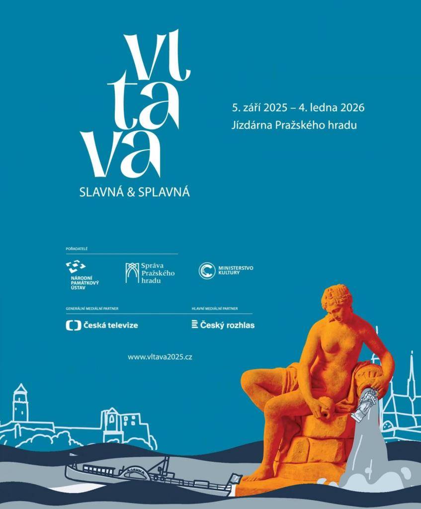 Výstava VLTAVA slavná & splavná je hlavní aktivitou stejnojmenného projektu, který organizuje Národní památkový ústav společně s dalšími partnery. Výstavu můžete zhlédnout od 5. září 2025 do 4. ledna 2026 v Jízdárně Pražského hradu.