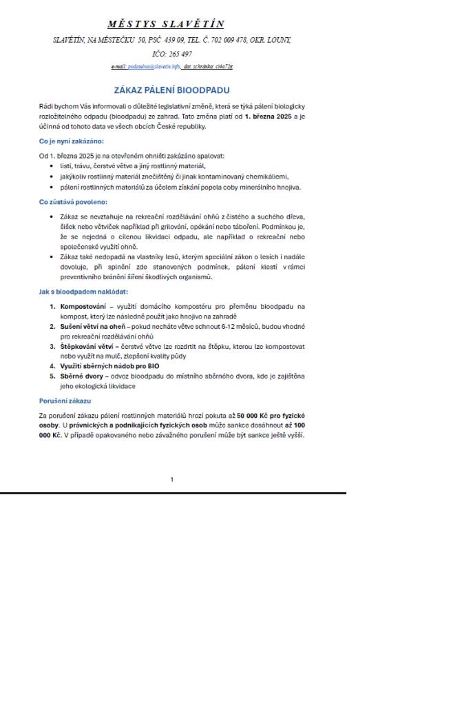 Zákaz pálení bioodpadu