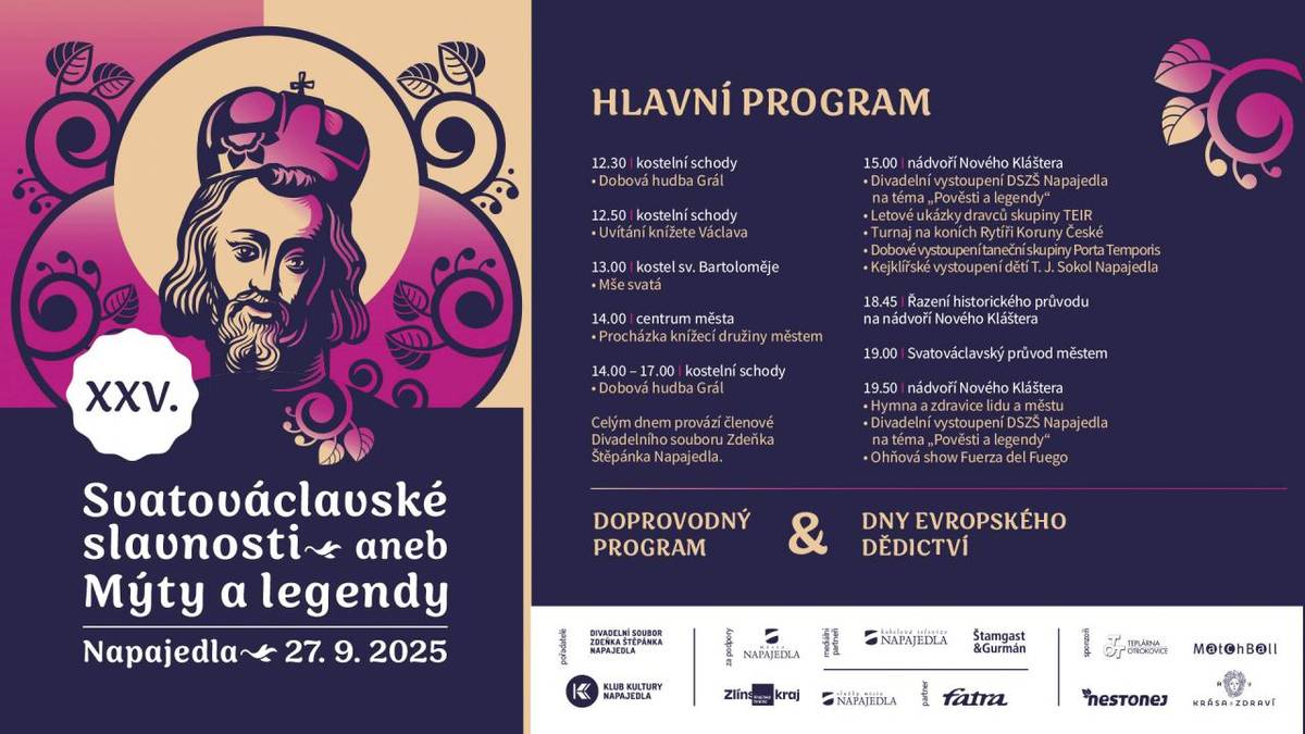 Program Svatováclavských slavností v Napajedlích dne 27.9.2025