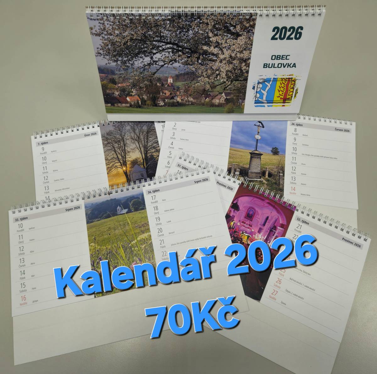 Nové kalendáře obce na rok 2026 jsou pro vás připraveny v kanceláři Obecního úřadu.  Cena zůstává 70Kč.