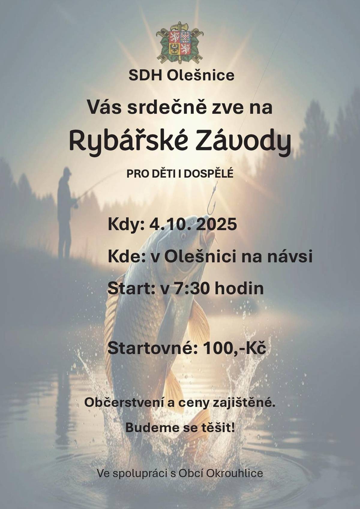 4. října 2025 v Olešnici na návsi. Počet míst u rybníka je omezen.