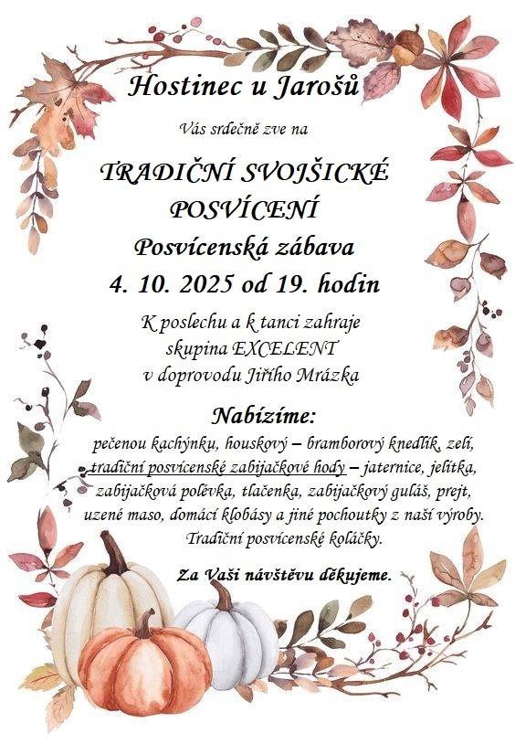 Svojšické posvícení - Hospoda u Jarošů - 4.10.2025