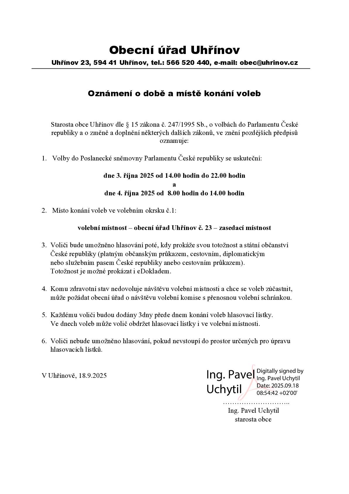 do Poslanecké sněmovny Parlamentu České republiky