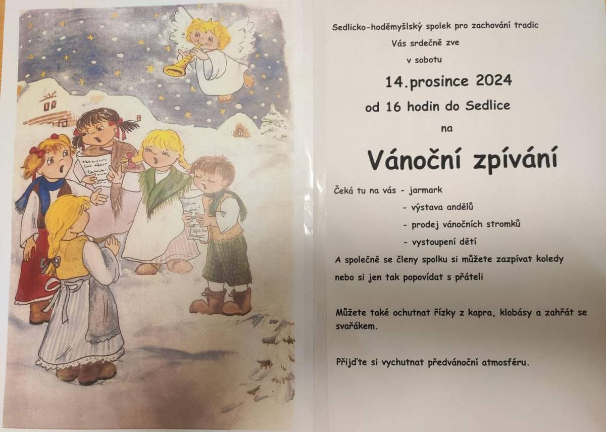 sobota 14.12. od 16:00 na návsi v Sedlici