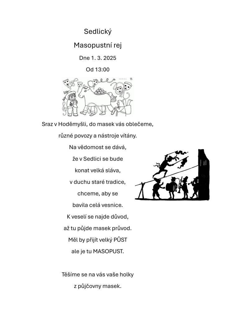 v sobotu 1.3. od 13:00