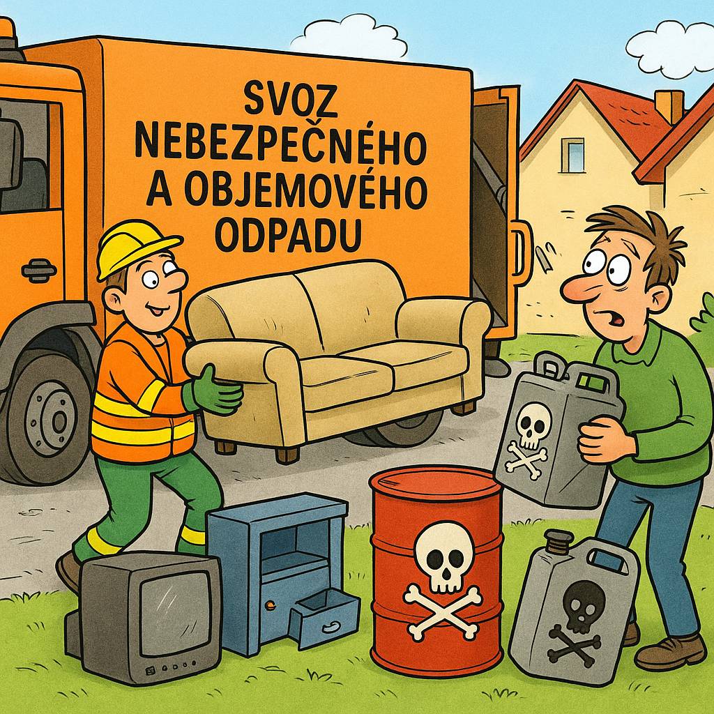 Svoz velkoobjemového a nebezpečného odpadu se koná 18. 10. 2025.