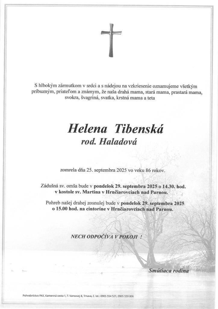 p. Tibenská rod. Haladová