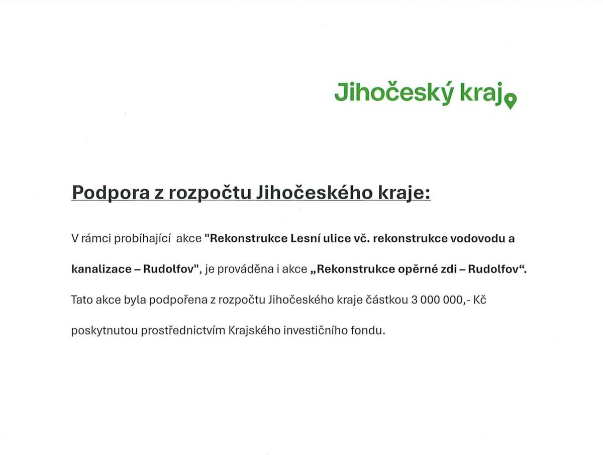 Rekonstrukce opěrné zdi - Rudolfov.