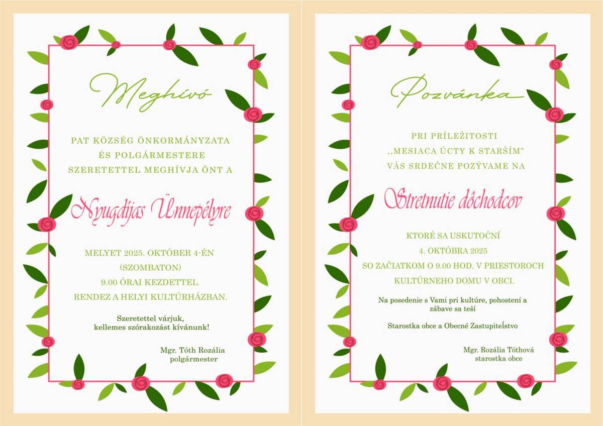 Stretnutie dôchodcov 04.10.2025  - Nyugdíjas ünnepély 2025.október 4- é