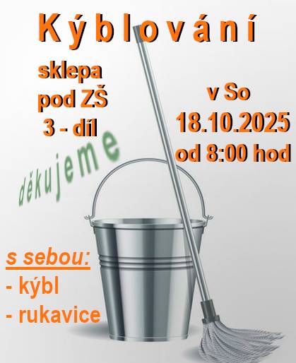 Prosím o pomoc a spolupráci - děkujeme, občerstvení zajištěno