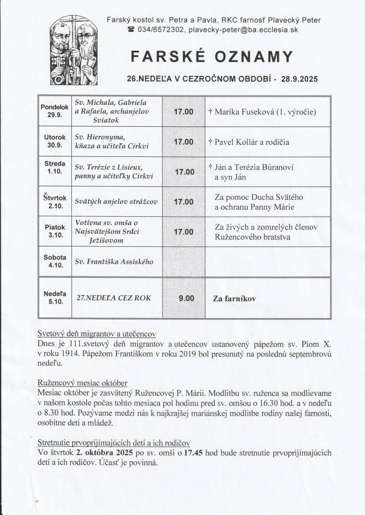 od 29.9. do 5.10.2025