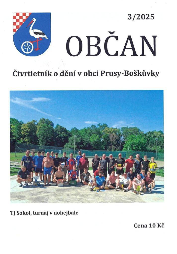 Od dnešního dne lze zakoupit zpravodaj na obecním úřadě nebo ve stánku na parkovišti.