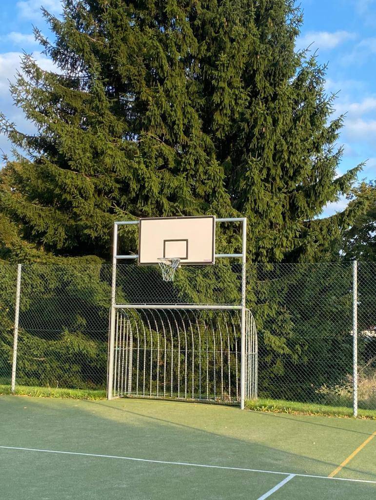 Pojďte si zasportovat na našem hřišti za školou. Nově zde byly nainstalovány basketbalové koše.