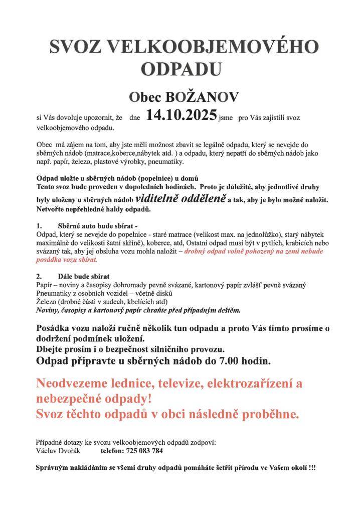 Proběhne v naší obci 14.10.2025