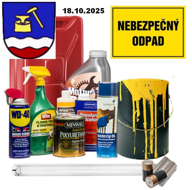 Pravidelný podzimní svoz nebezpečného odpadu proběhne ve Starých Hamrech v sobotu 18. 10. 2025. Harmonogram sběru níže: