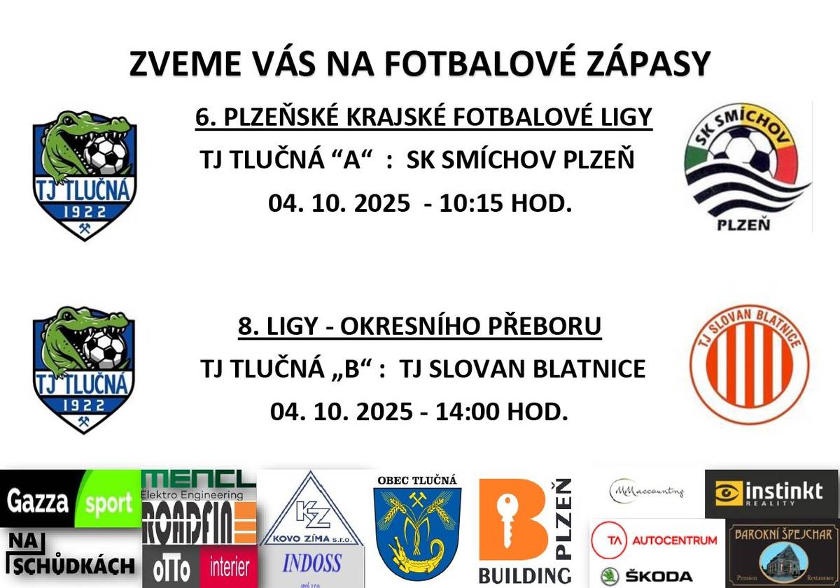 Na další fotbalové zápasy A i B týmu na domácí půdě se můžete těšit už tuto sobotu. Neváhejte a přijďte fandit!