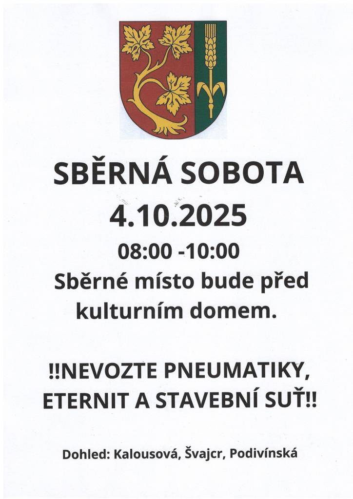 SBĚRNÁ SOBOTA