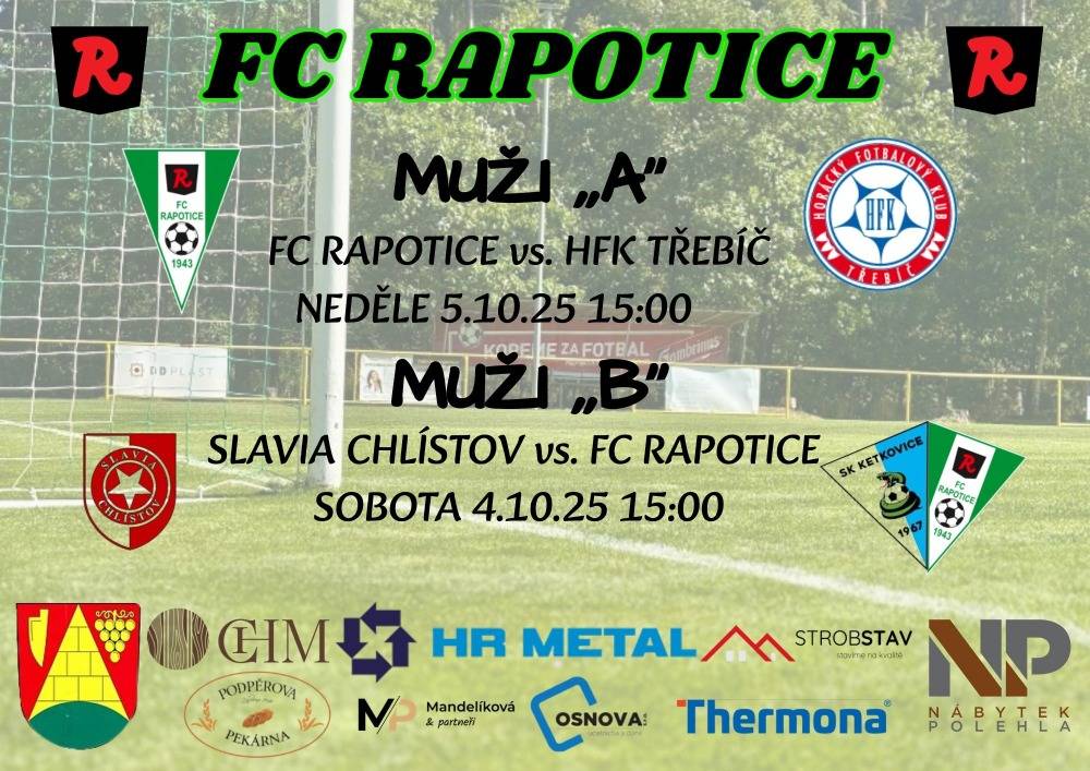 FC Rapotice z.s. - pozvánka na víkendové utkání