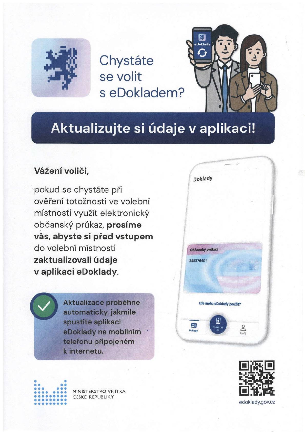 Chcete u volební komise předložit E-doklad?