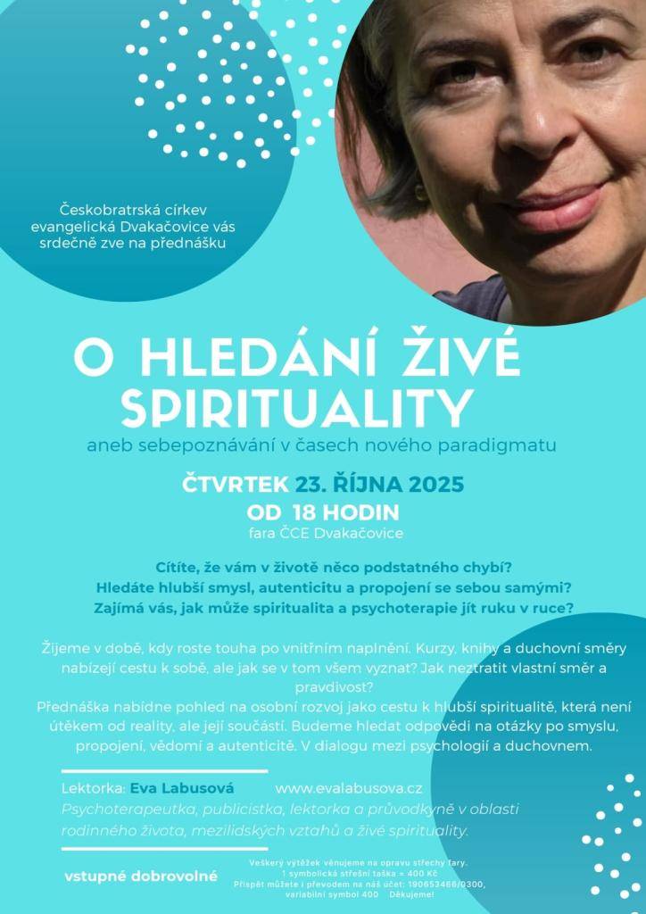 Lektorka Eva Labusová, vstupné dobrovolné.