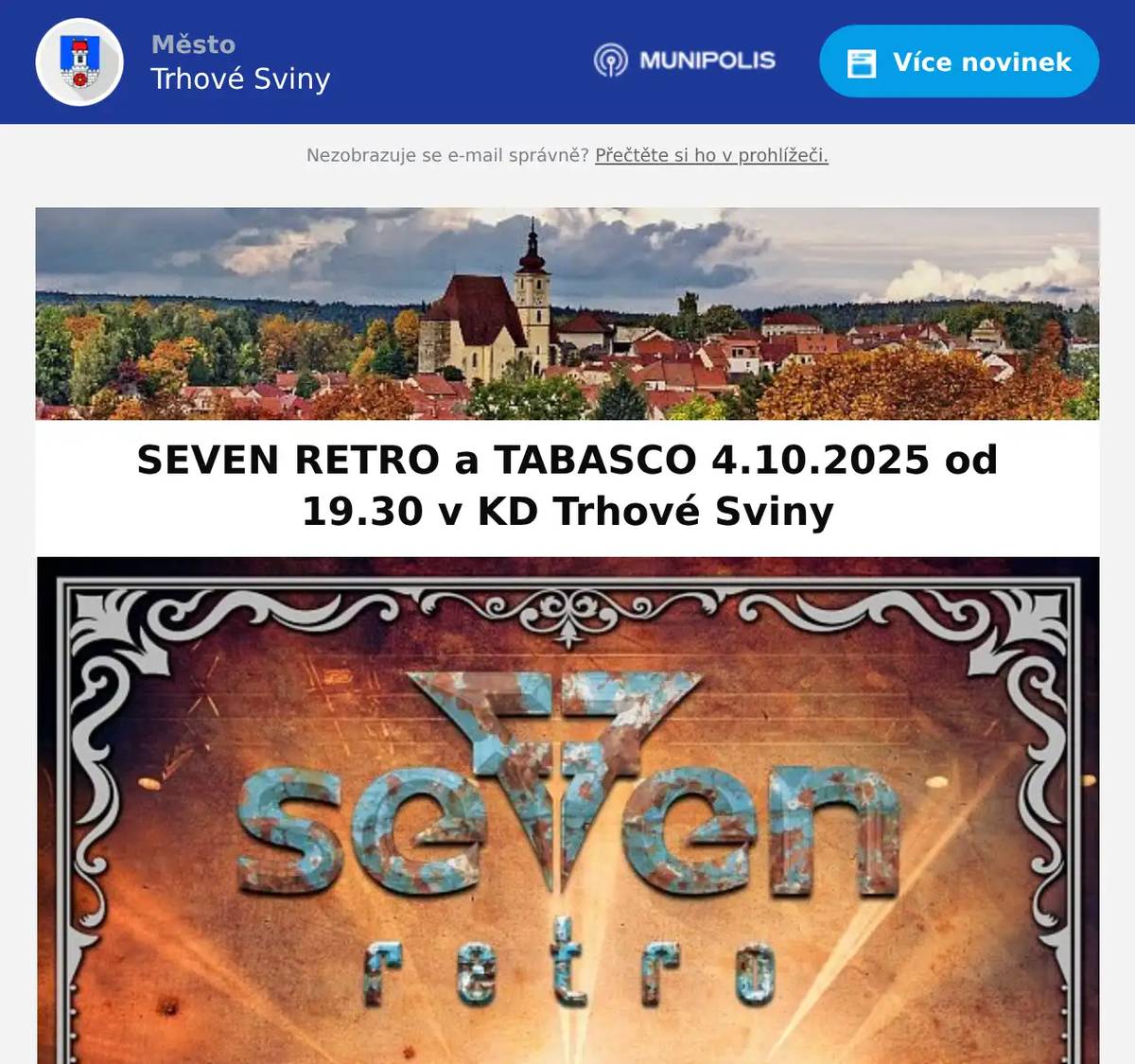 Začátek v 19.30 - otevření sálu v 18.30. Vstupné v předprodeji 200 Kč ( kulturavesvinech.cz, nebo v KIC Trhové Sviny, Žižkovo náměstí 40), na místě 250 Kč.