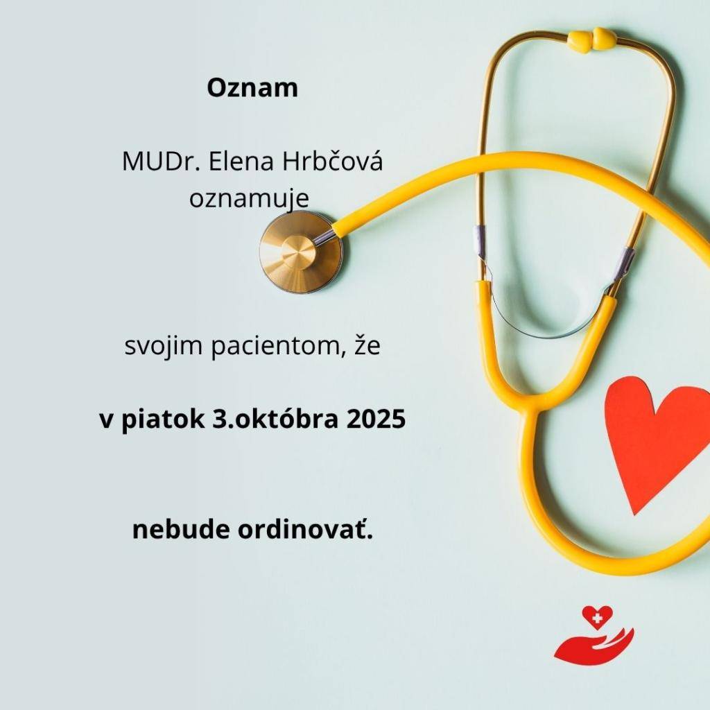 3.10.2025 piatok nebude ordinovať