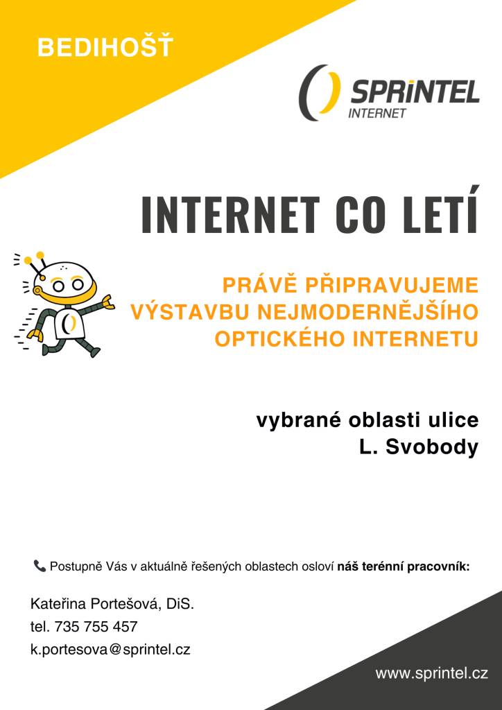 Informace k optickému internetu v ul. L. Svobody