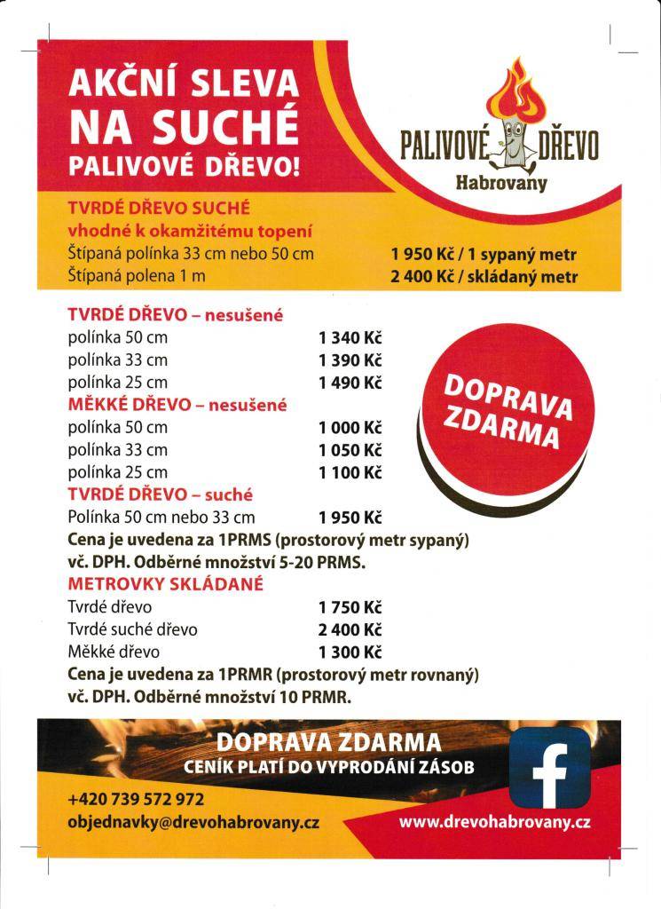 Akční sleva na suché palivové dřevo